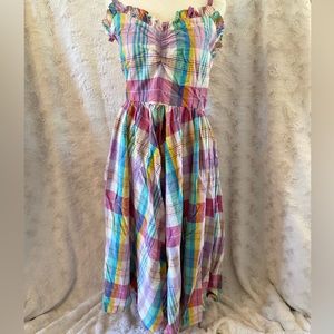 Ralph Lauren multi color plaid maxi dress in a medium